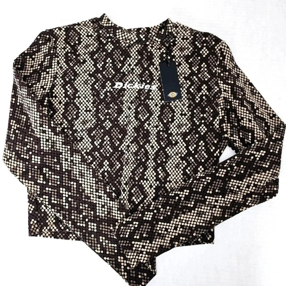 Dickies Snake Print Long Sleeve Crop Top - Picture 1 of 5
